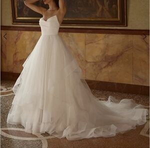 Justin Alexander Infinity Tulle Ruffle Skirt, Strapless Gown in Ivory